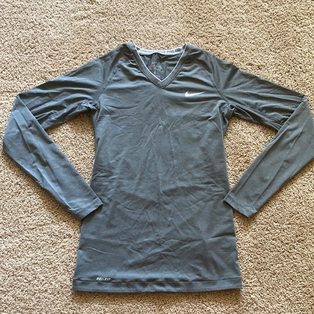 Nike pro combat compression v neck long sleeve
